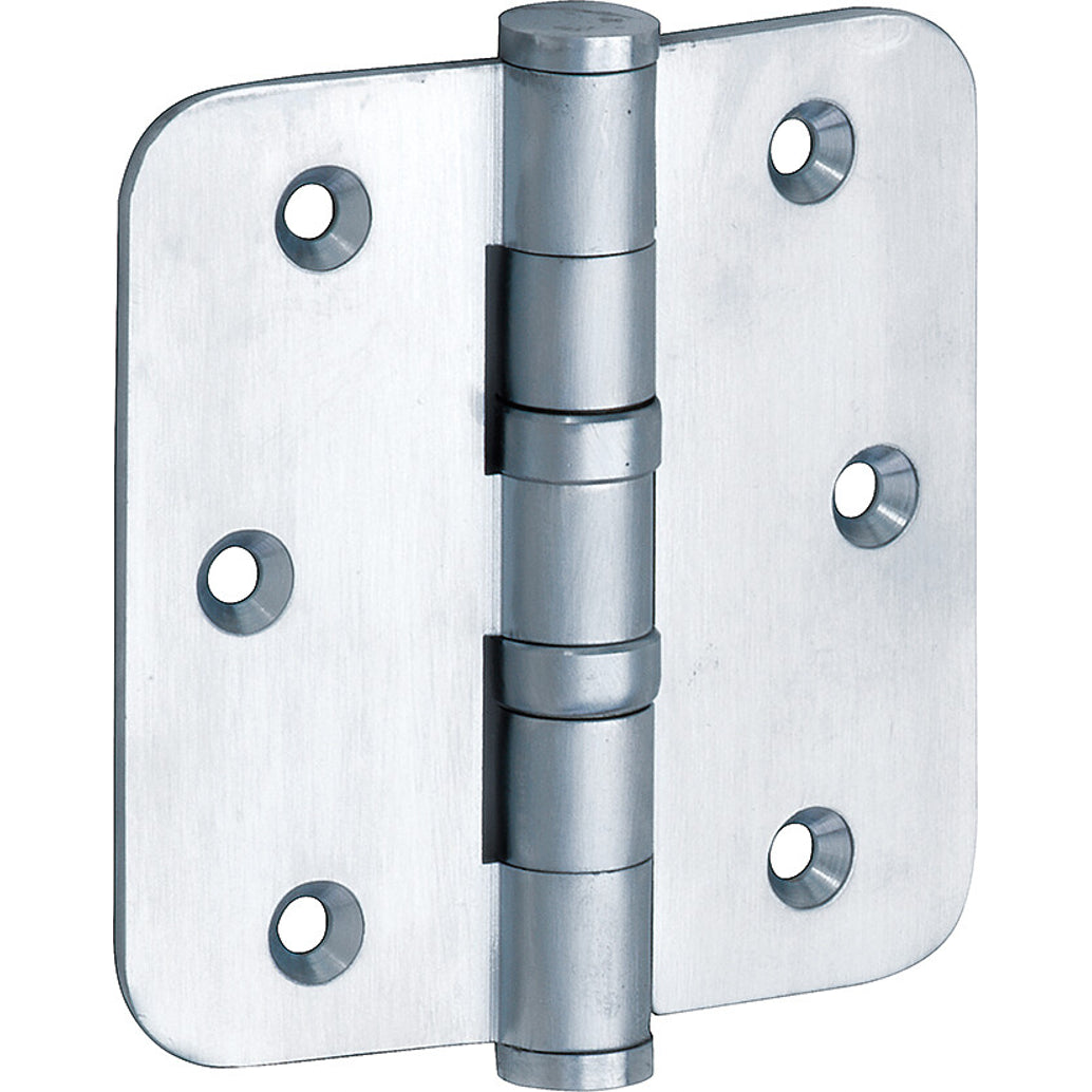 Kogellagerscharnier mat chroom 89 × 89 mm rechte hoeken knop vlak