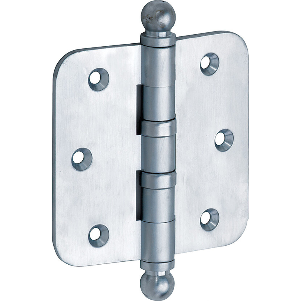 Kogellagerscharnier mat chroom 89 × 89 mm rechte hoeken knop bol