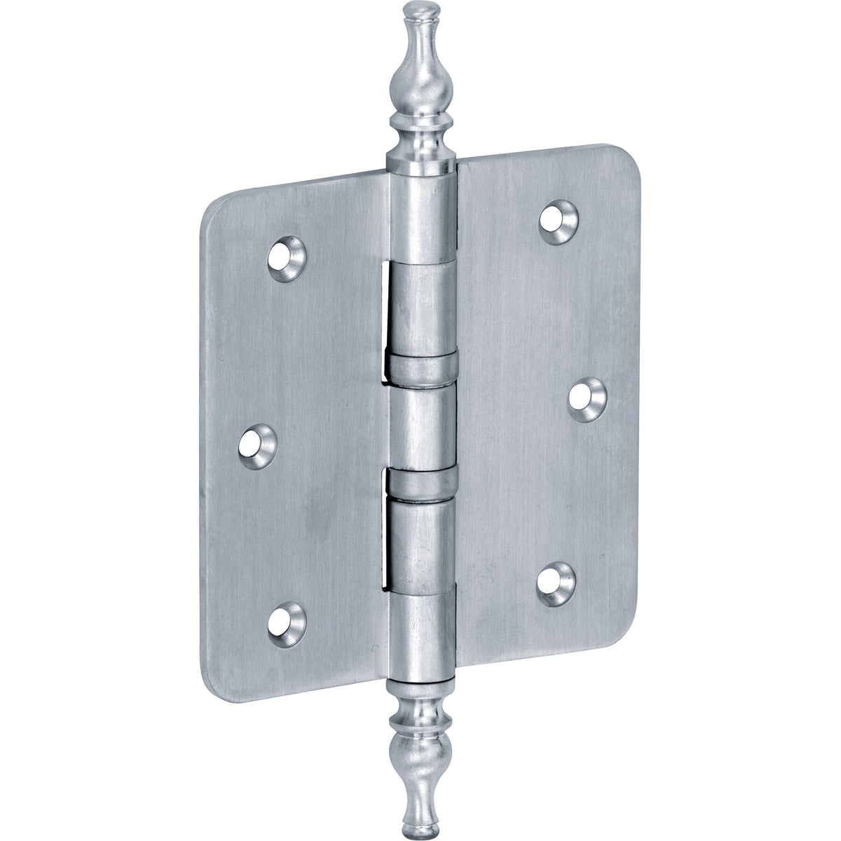 Kogellagerscharnier mat chroom 76 × 76 mm rechte hoeken knop vaas