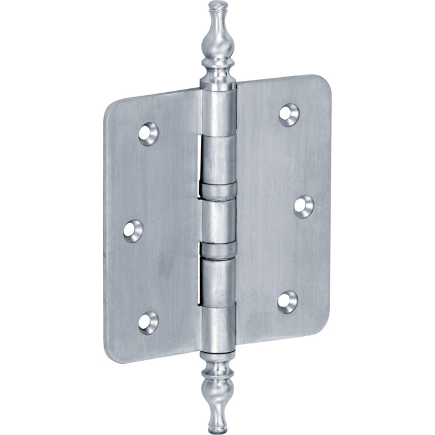 Kogellagerscharnier mat chroom 89 × 89 mm rechte hoeken knop vaas