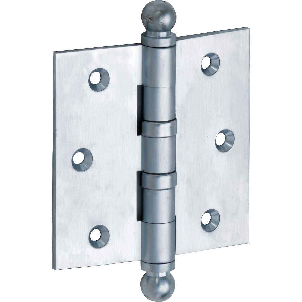 Kogellagerscharnier mat chroom 89 × 89 mm ronde hoeken knop bol
