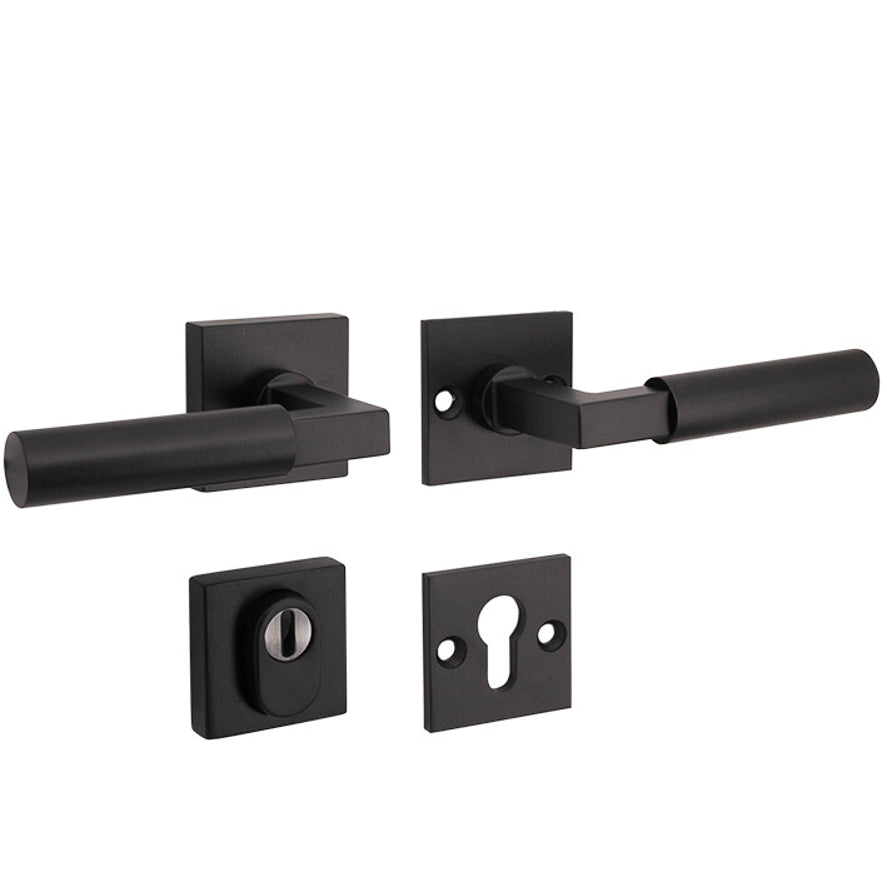 Veiligheidsbeslag Bauhaus mat zwart SKG*** kruk/kruk DIN rechts