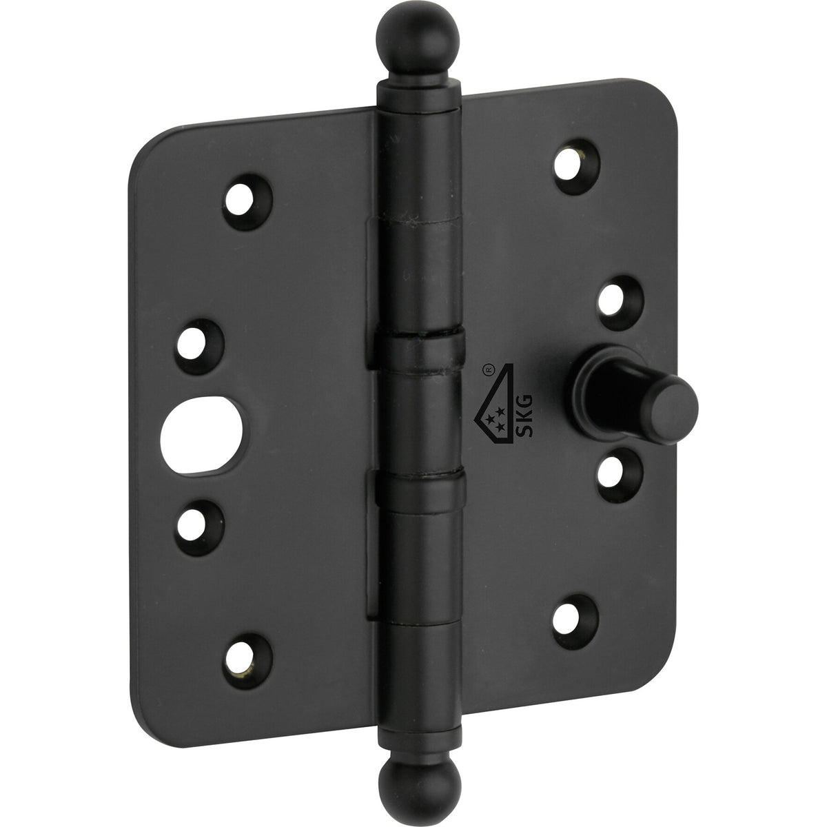 Veiligheidsscharnier mat zwart 89 × 89 mm knop bol