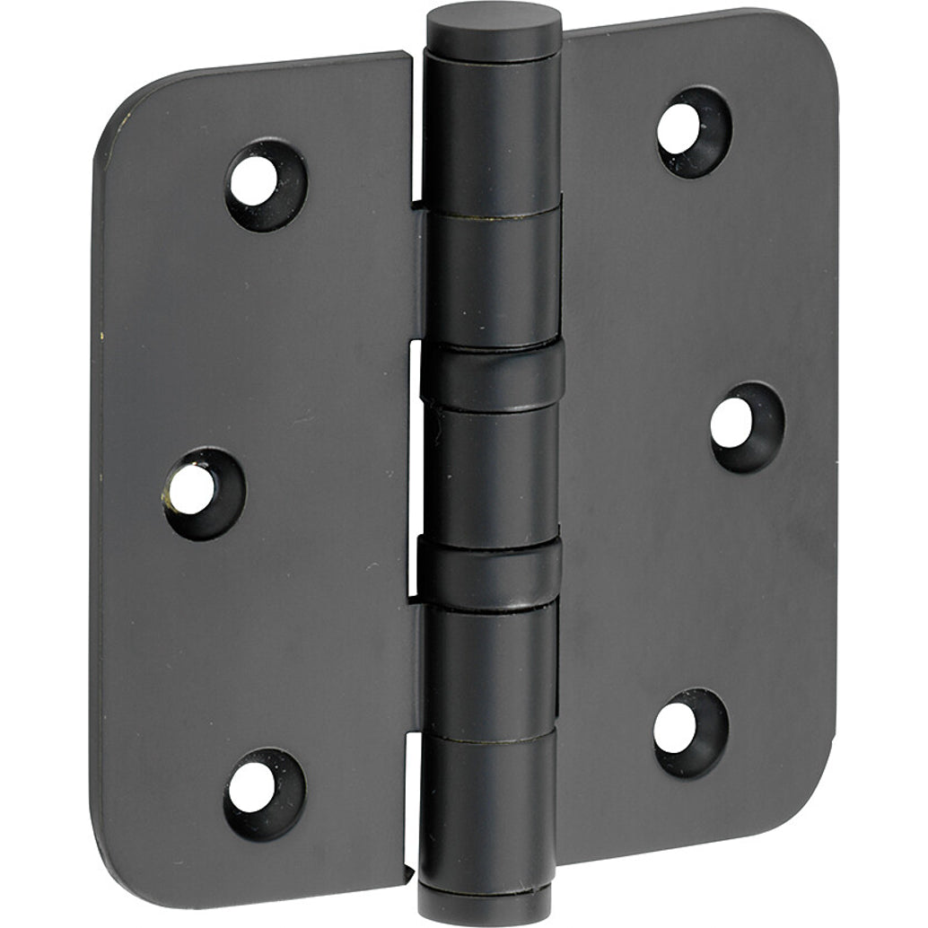 Kogellagerscharnier mat zwart 76 × 76 mm rechte hoeken knop vlak