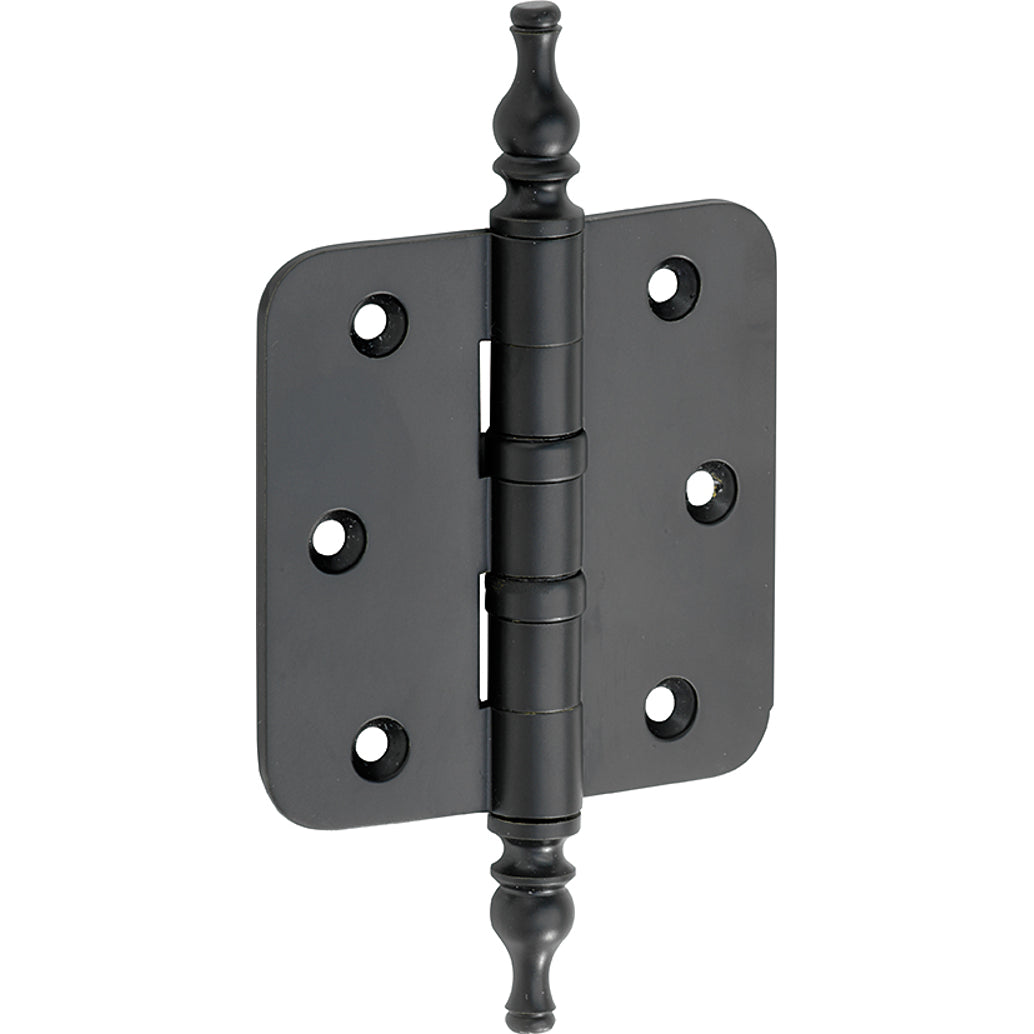 Kogellagerscharnier mat zwart 76 × 76 mm rechte hoeken knop vaas
