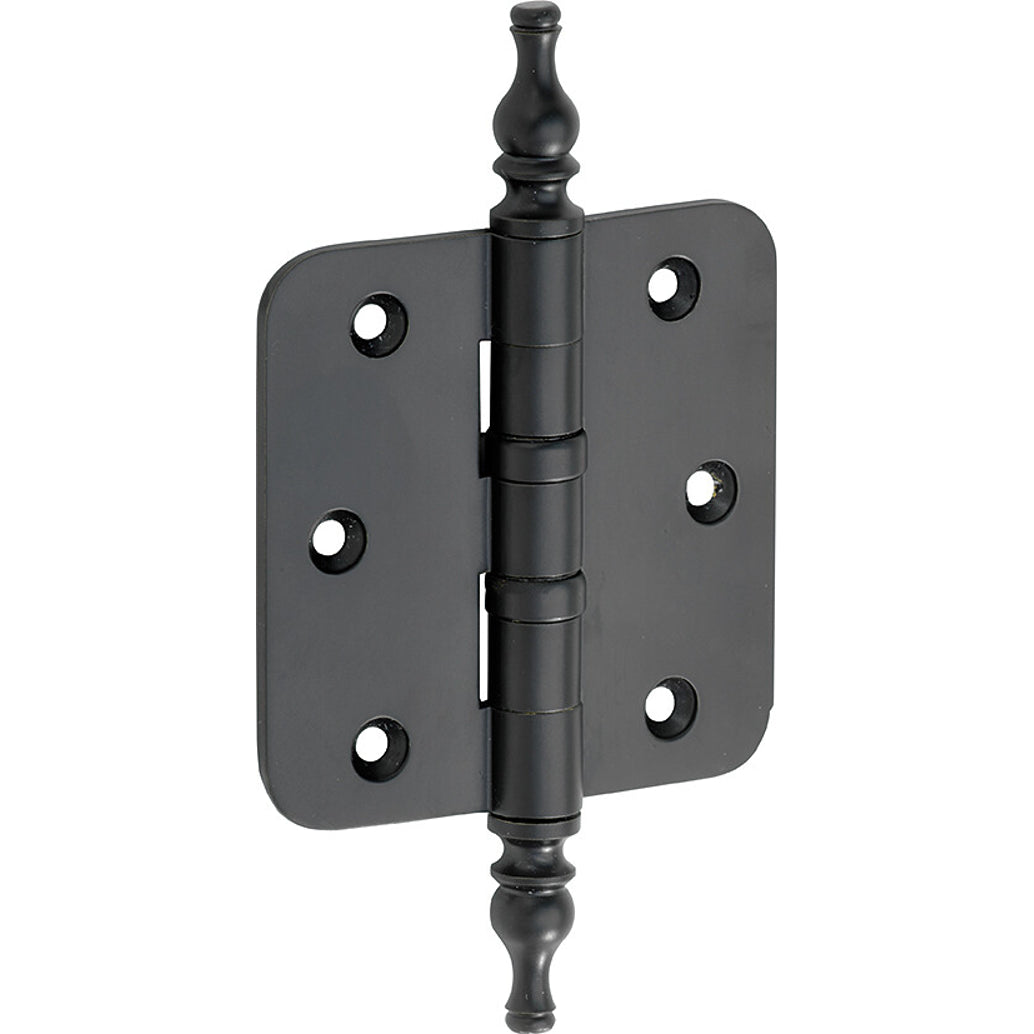 Kogellagerscharnier mat zwart 89 × 89 mm rechte hoeken knop vaas