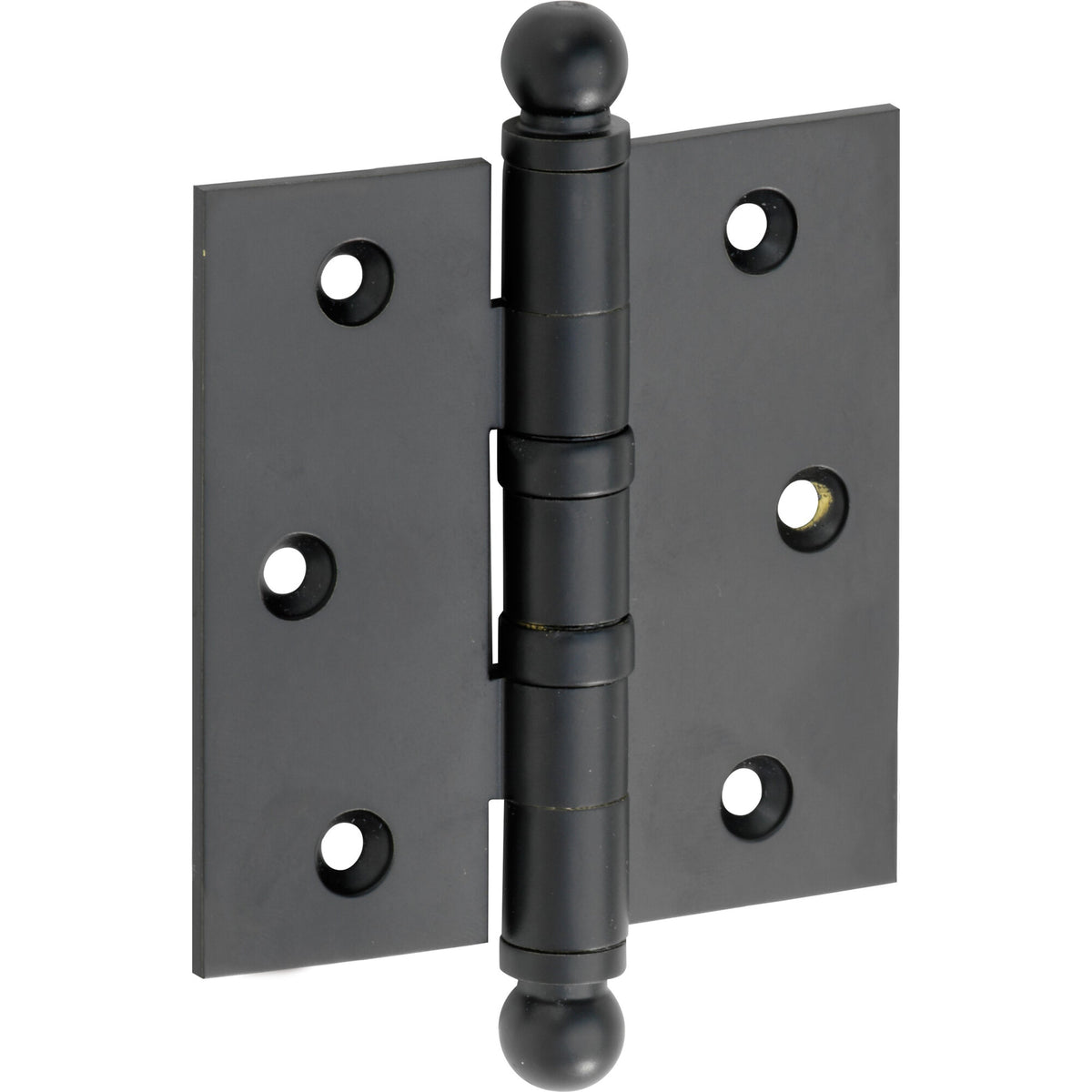 Kogellagerscharnier mat zwart 89 × 89 mm ronde hoeken knop bol