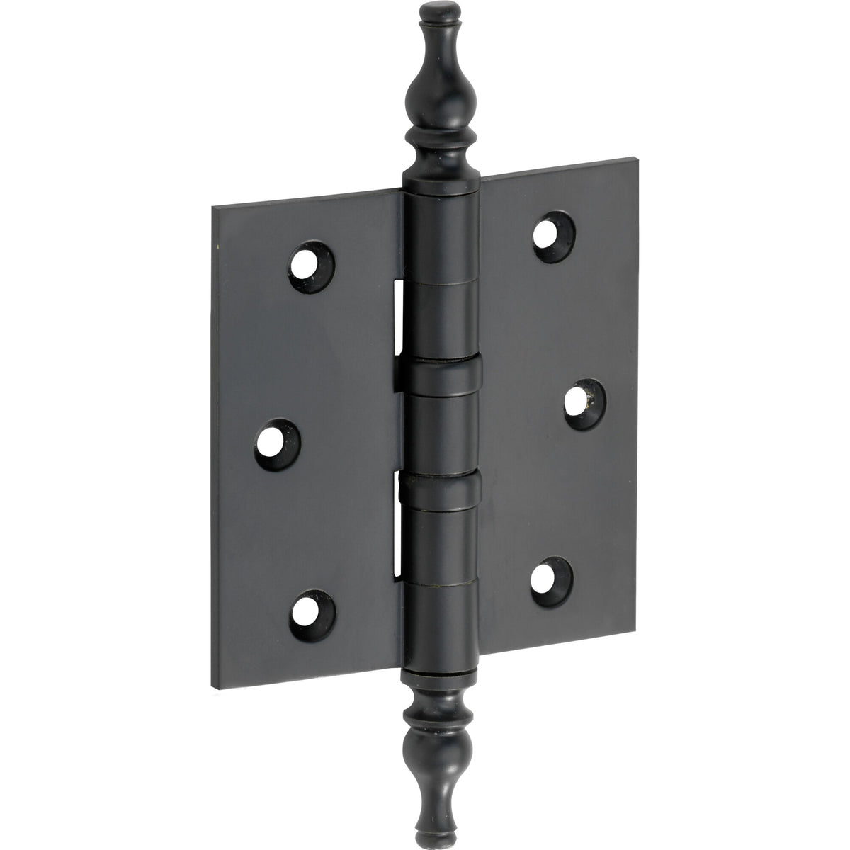 Kogellagerscharnier mat zwart 76 × 76 mm ronde hoeken knop vaas