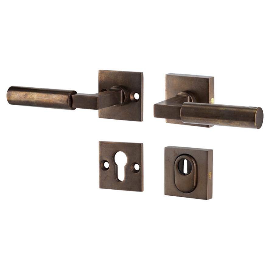 Veiligheidsbeslag Bauhaus brons SKG*** kruk/kruk DIN links
