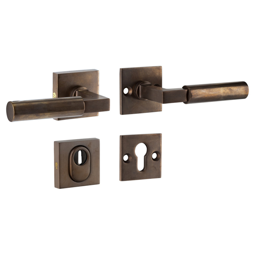 Veiligheidsbeslag Bauhaus brons SKG*** kruk/kruk DIN rechts