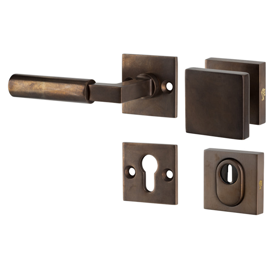 Veiligheidsbeslag Bauhaus brons SKG*** knop/kruk DIN links