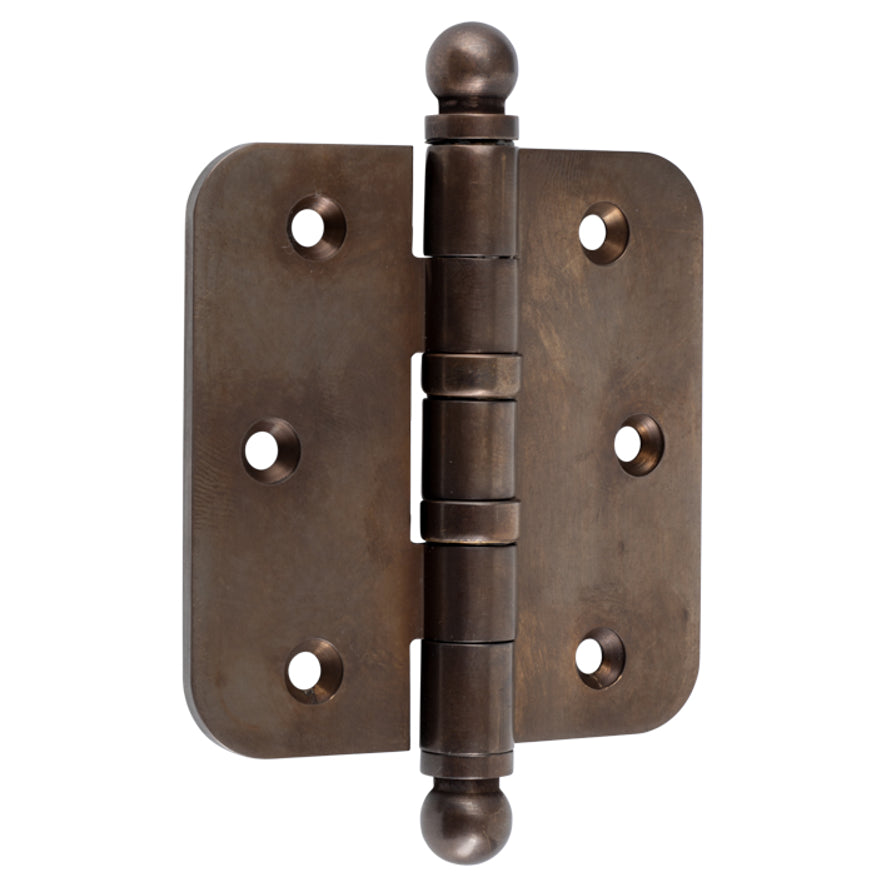 Kogellagerscharnier brons 76 × 76 mm rechte hoeken knop bol