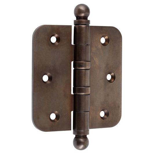 Kogellagerscharnier brons 76 × 76 mm rechte hoeken knop bol