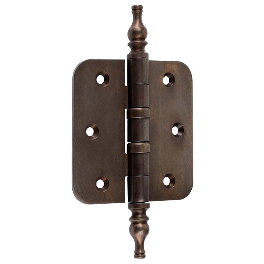 Kogellagerscharnier brons 76 × 76 mm rechte hoeken knop vaas