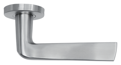 AVJD Deurklinken Wig op rond rozet - RVS (massief)