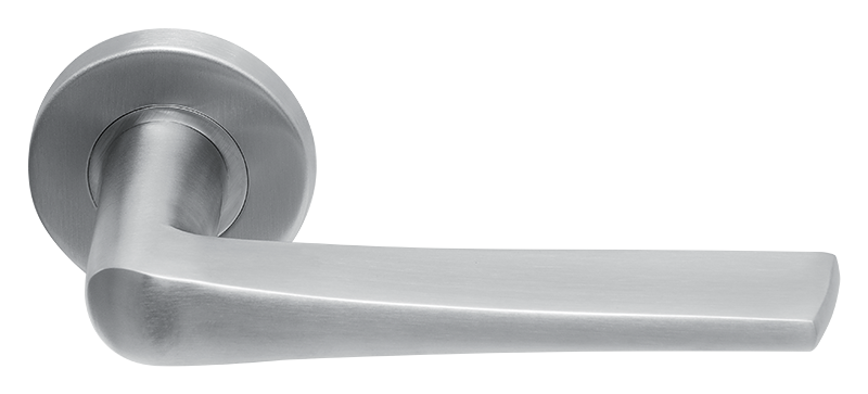 AVJD Deurklinken Wig op rond rozet - RVS (massief)