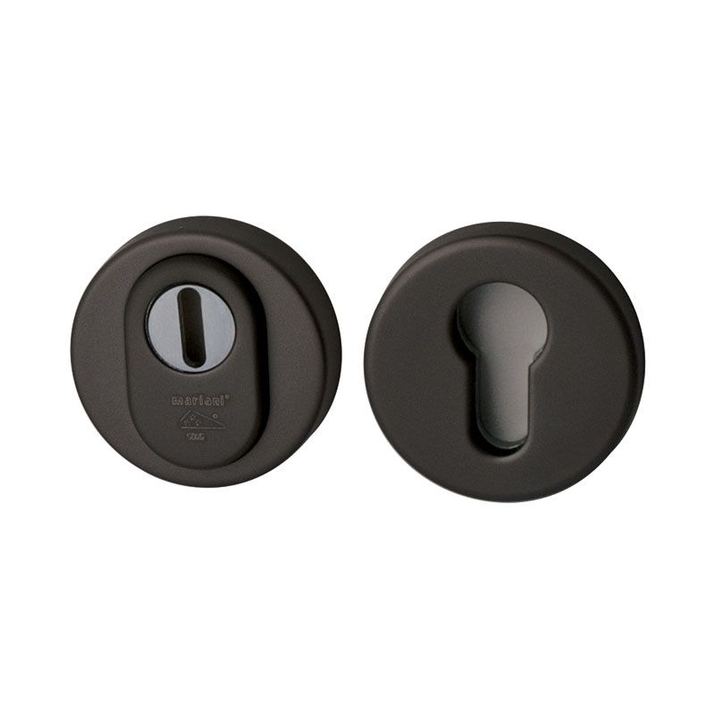 Veiligheidsrozetten rond met kerntrekbeveiliging | Hardbrass | Zwart