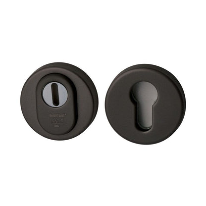 Veiligheidsrozetten rond met kerntrekbeveiliging | Hardbrass | Zwart